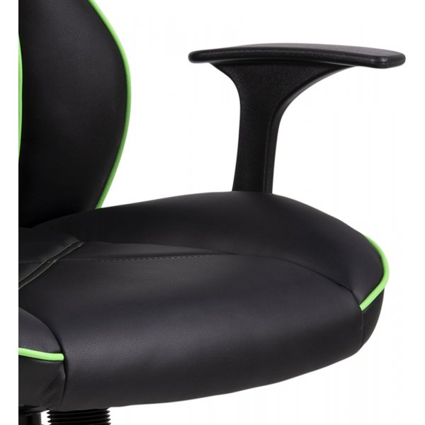 Vayne svart gamingstol med grnne detaljer