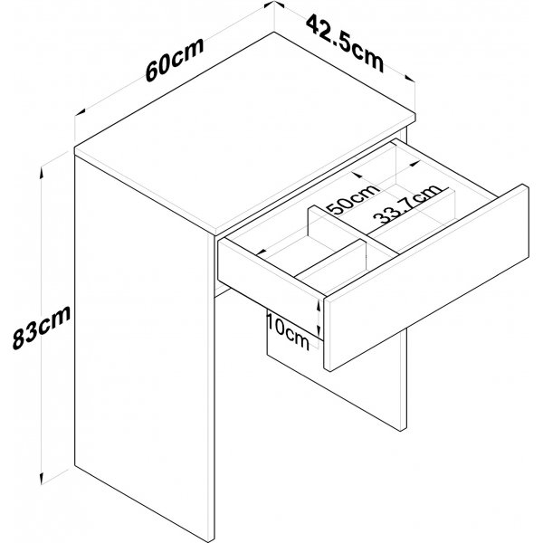 Bijou toalettbord 12, 60 x 42,5 cm - Valnøtt/hvit Bijou toalettbord 12, 60 x 42,5 cm - Valnøtt/hvit