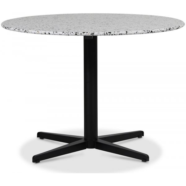 SOHO spisebord 105 cm - Matt svart kryssfot / Terrazzo Cosmos