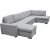 Solna XL U-sofa med oppbevaring 367 cm - Lys gr + Mbelpleiesett for tekstiler