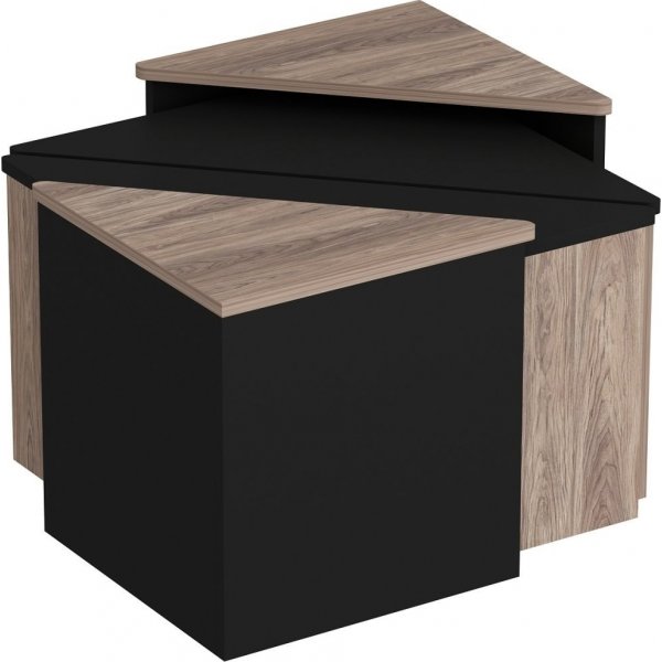 Enigmo bord 45/60 x 45/60 cm - Eik/sort