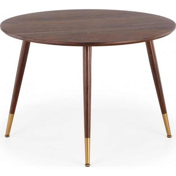 Spisebord i valnøtt 110 cm diameter med gulldetaljer Spisebord i valnøtt 110 cm diameter med gulldetaljer