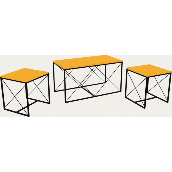 Ravina salongbord 45/100 x 45/50 cm - Gul/svart