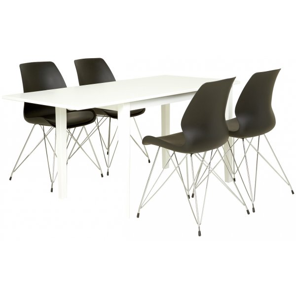 Sander spisebord med klaff -Hvitt Sander spisebord med klaff -Hvitt