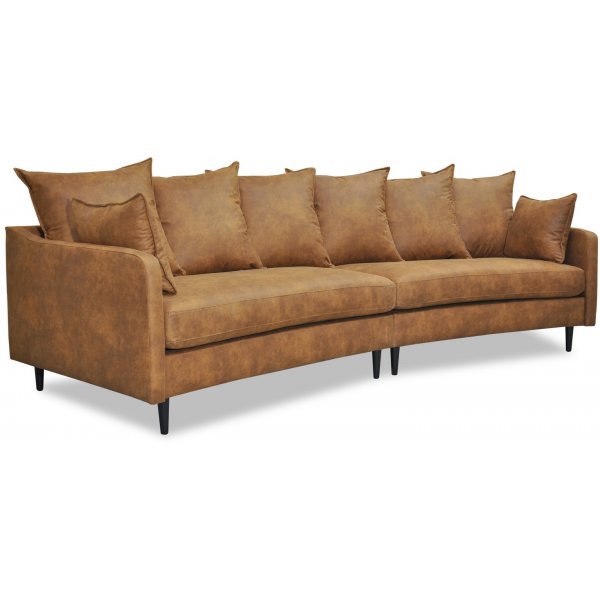 Gotland 4-seter buet sofa 301 cm - Cognac økolær Gotland 4-seter buet sofa 301 cm - Cognac økolær
