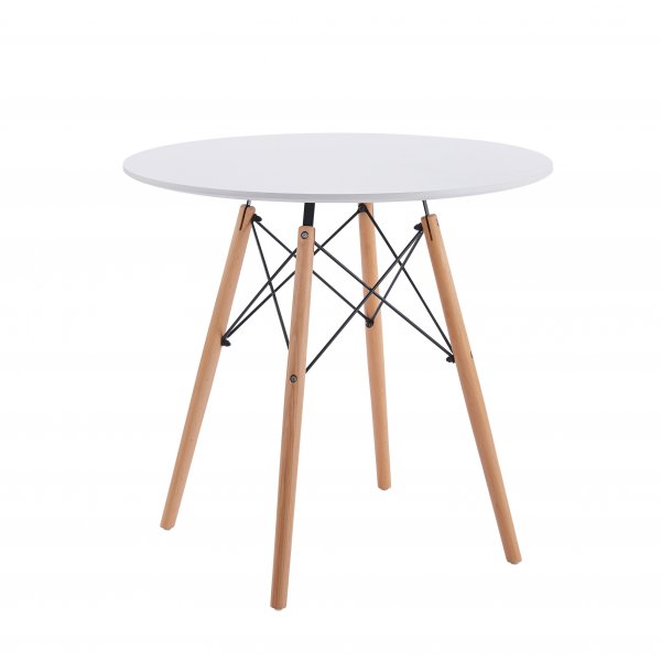 Vilgot rundt spisebord Ø80 cm - Hvit / Tre Vilgot rundt spisebord Ø80 cm - Hvit / Tre