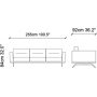 Slate 4-seters sofa - Gr
