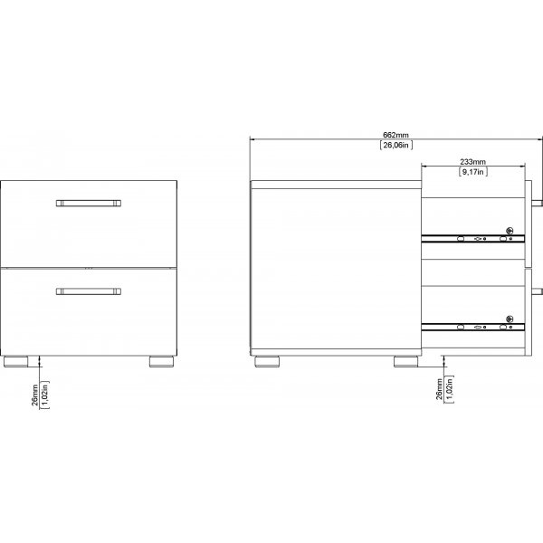 Dallas nattbord - M�rkebrunt