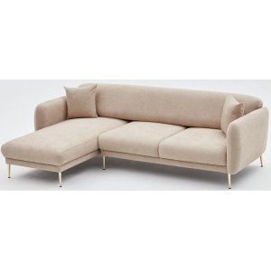 Simena divansofa venstre - Beige/gull