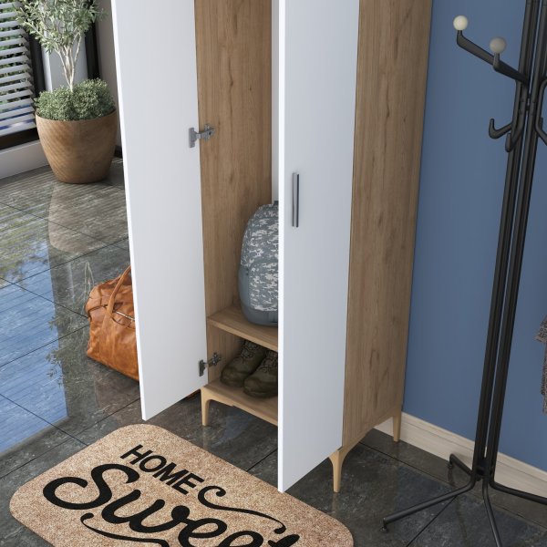 Esa garderobe - Valnøtt/hvit Esa garderobe - Valnøtt/hvit