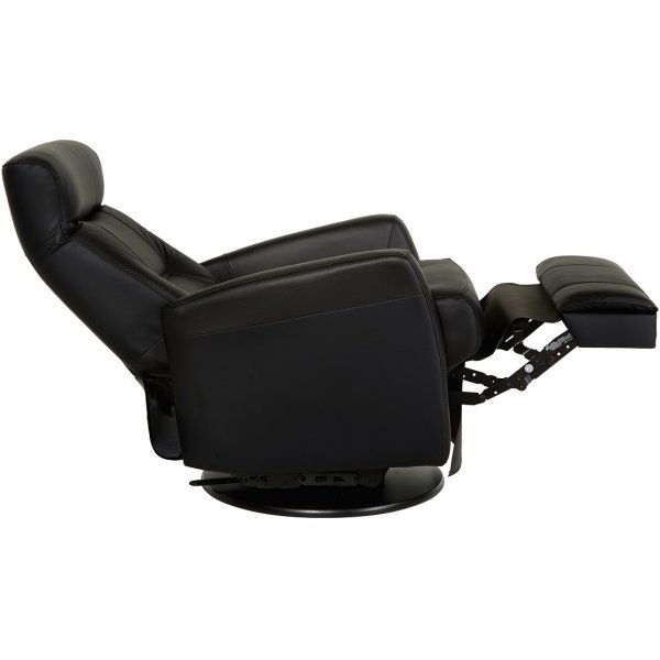 Fringe lenestol med gyngefunksjon - Svart skinn