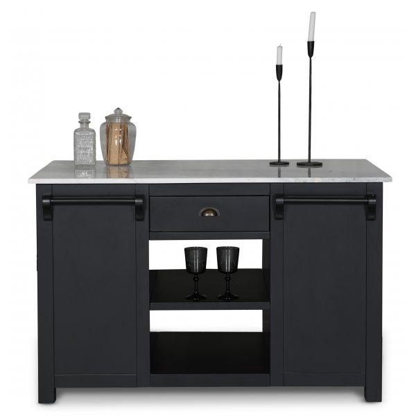 Heritage Kjøkkenøy med marmor - Sort ramme / Lys marmor Heritage Kjøkkenøy med marmor - Sort ramme / Lys marmor