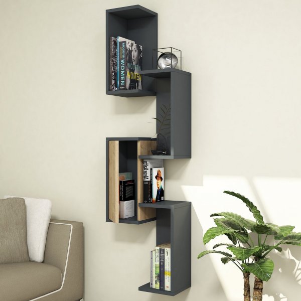 Esta vegghylle - Antrasitt/safir