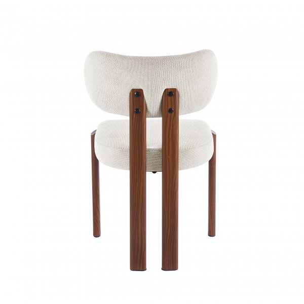 Callum spisestol i beige stoff / ben i valnttfiner