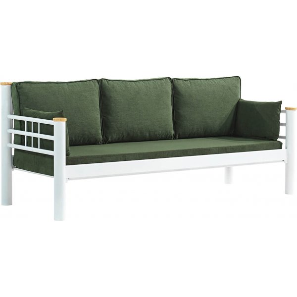 Kappis 3-seters utesofa - Hvit/grnn