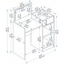 Sedef toalettbord 85,4 x 40 cm - Furu/hvit