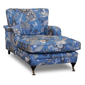 Howard Spirit divan lenestol i blomsterstoff - Eden Parrot Blue