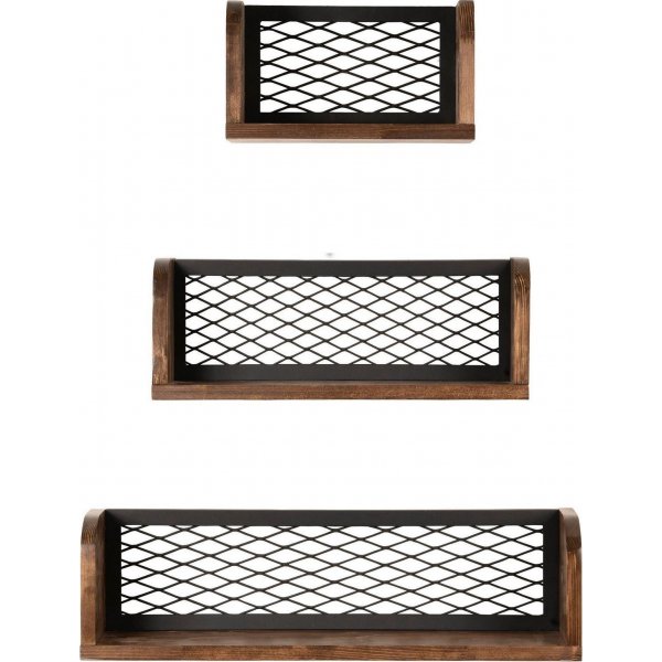 Buster vegghylle - Valnøtt/svart Buster vegghylle - Valnøtt/svart