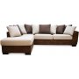 Delux sofa med pen ende venstre - Brun/Beige/Vintage