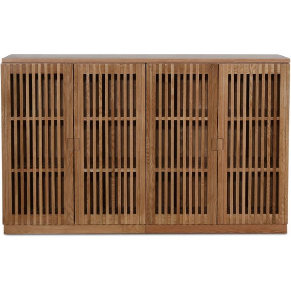 Level sideboard med drer i ribber B140 cm - Eik