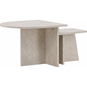 Sala salongbord 40/60 x 40/60 cm - Beige marmorlook