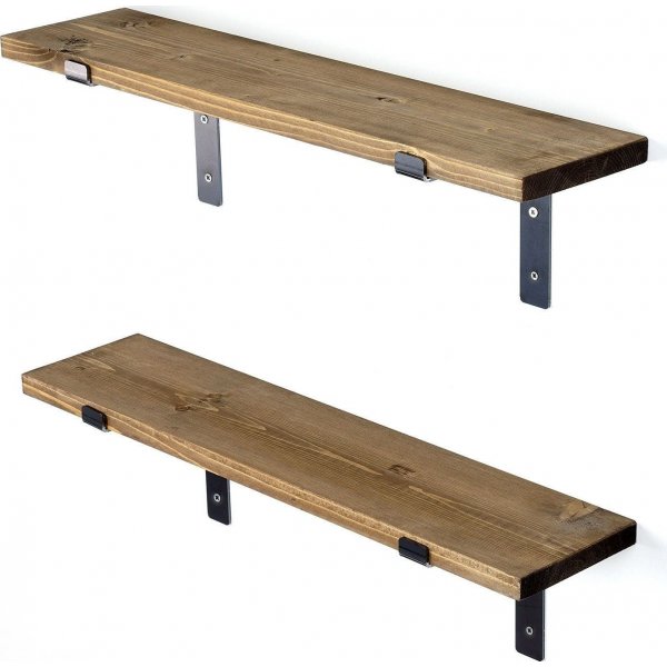 Lamba vegghylle 4 - Svart/valnøtt Lamba vegghylle 4 - Svart/valnøtt