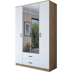 Bardo garderobe 140 x 51,5 x 210 cm - Valntt/hvit