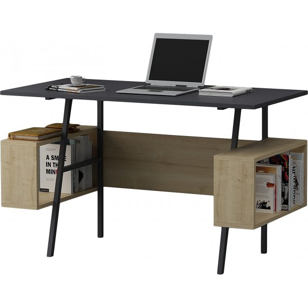 Iommi skrivebord 120x60 cm - Antrasitt/eik