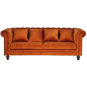 Chesterfield 3-seters sofa Churchill - Orange Flyel