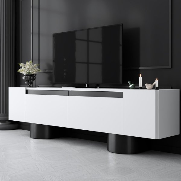 Bohem TV-stativ - Hvit/svart Bohem TV-stativ - Hvit/svart