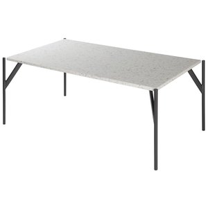 Terrazzo sofabord 110x60 cm - Bianco Terrazzo & understell AIR i svart metall