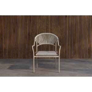 Spisestol Paros i stål/rotting - beige Spisestol Paros i stål/rotting - beige