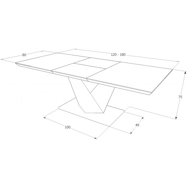 Taylor spisebord 120-180 cm - Gr�tt