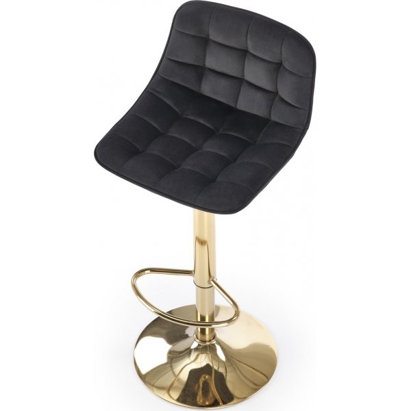 Barkrakk svart fløyel med gullfot - Setehøyde 62-84 cm Barkrakk svart fløyel med gullfot - Setehøyde 62-84 cm