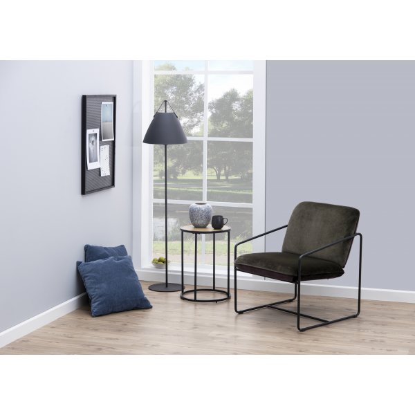 Seaford sidebord Ø40 cm - Eik/svart Seaford sidebord Ø40 cm - Eik/svart