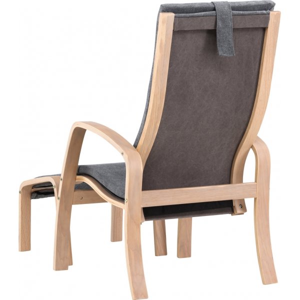 Grötö lenestol - Mørk grå/hvitvask Grötö lenestol - Mørk grå/hvitvask