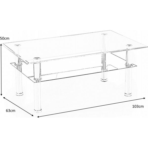 Cissi sofabord - Sort/glass