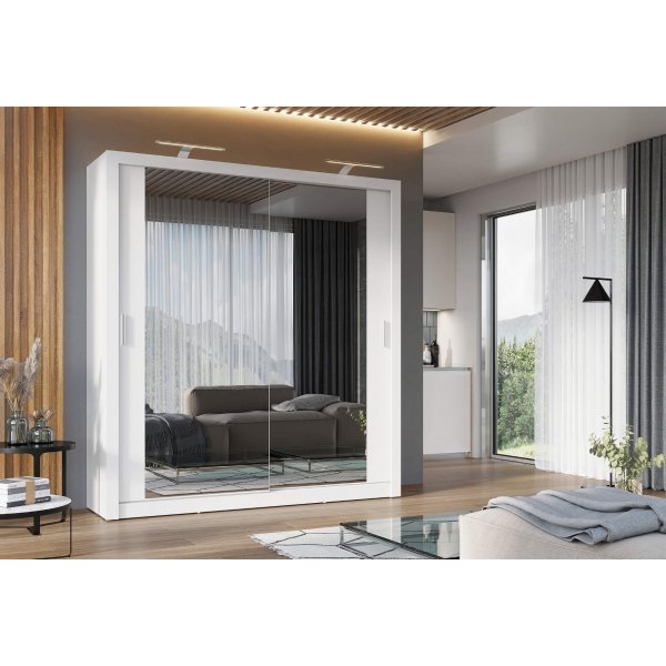 Einar garderobe 16 med LED-belysning - Hvit