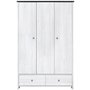 Salvador garderobe 199x128 cm - Hvit/svart