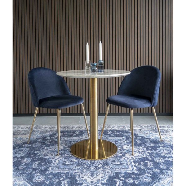 Spisestol i Gen�ve - Bl�/Messing