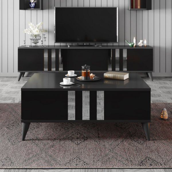 Zlato salongbord 90 x 39 cm - Antrasitt/sort/krom Zlato salongbord 90 x 39 cm - Antrasitt/sort/krom