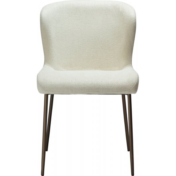 Glam spisestuestol - Bone white bouclé/antikk messing Glam spisestuestol - Bone white bouclé/antikk messing
