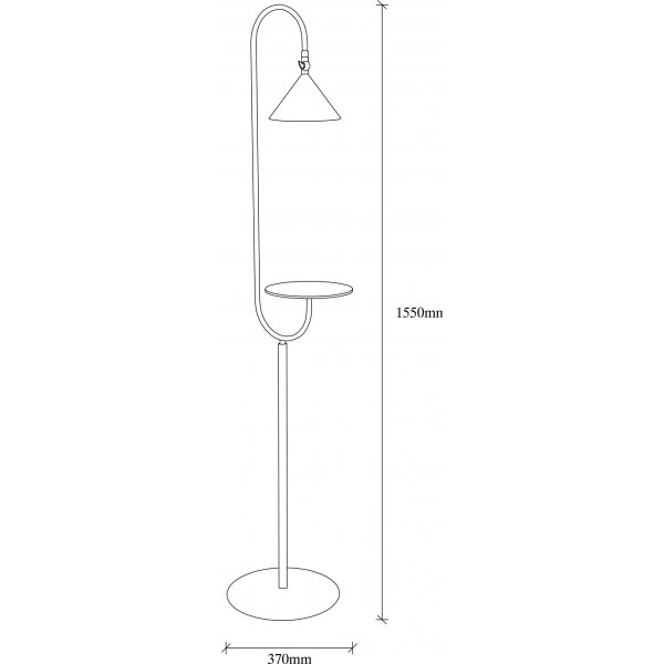 Like gulvlampe 4 - Svart/gull Like gulvlampe 4 - Svart/gull