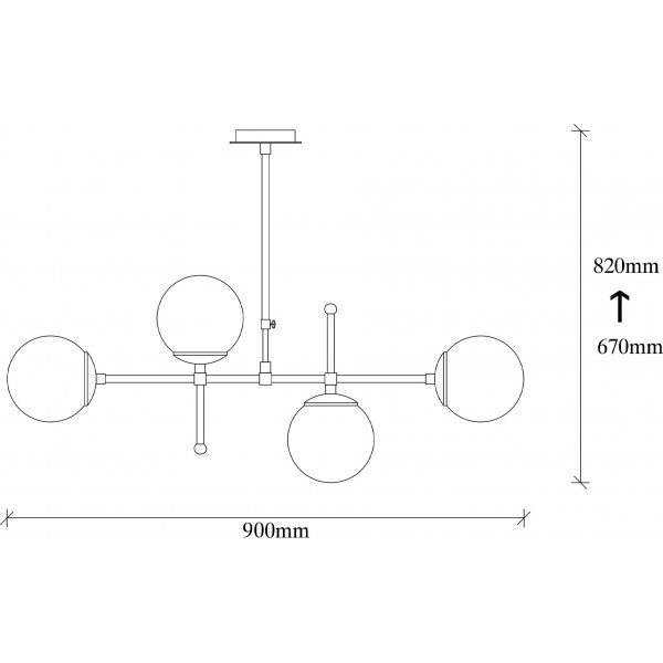 Lorea taklampe 2 - Sort/hvit Lorea taklampe 2 - Sort/hvit