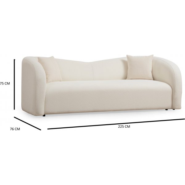 Asis 3-seters sofa - Krem Asis 3-seters sofa - Krem