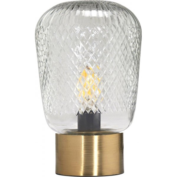 Juliette bordlampe - Klart glass/messing - 21 cm