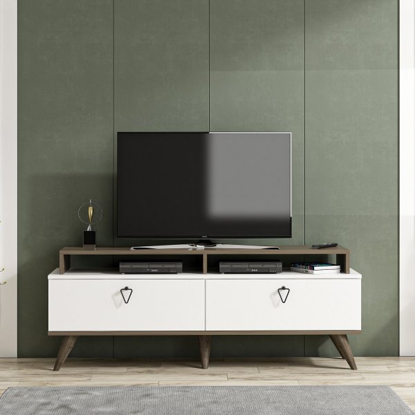 Beril mediebenk - Valnøtt/hvit Beril mediebenk - Valnøtt/hvit