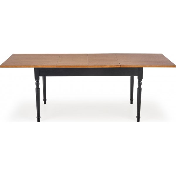 Shell spisebord 120-160 cm - Mørk eik/sort Shell spisebord 120-160 cm - Mørk eik/sort