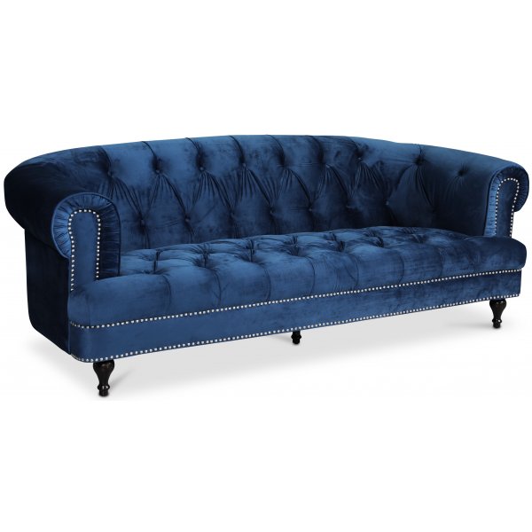 Chesterfield Winston 3-seters sofa - Bl� fl�yel