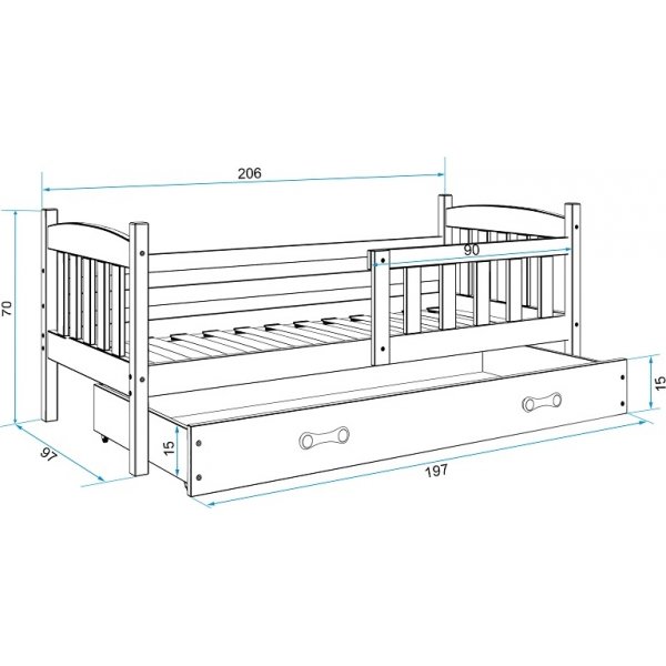 Kubus juniorseng med oppbevaringsboks - Alle farger og størrelser Kubus juniorseng med oppbevaringsboks - Alle farger og størrelser